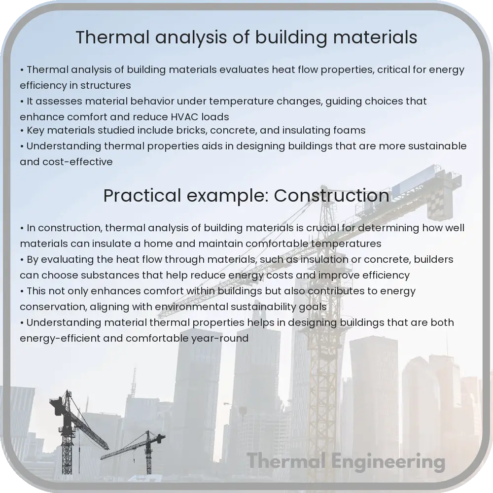 Thermal analysis of building materials
