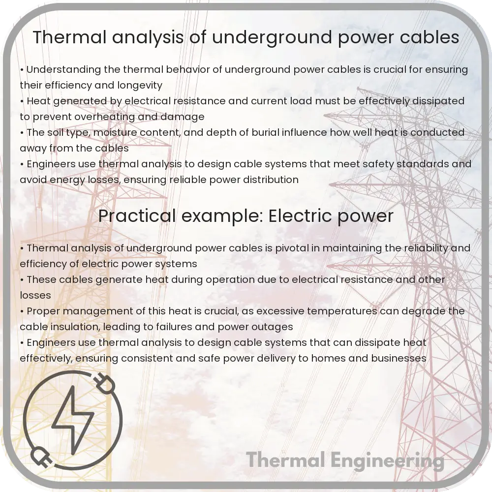 Thermal analysis of underground power cables