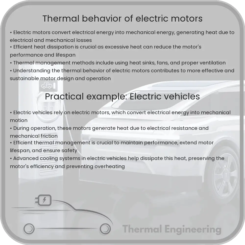 Thermal behavior of electric motors