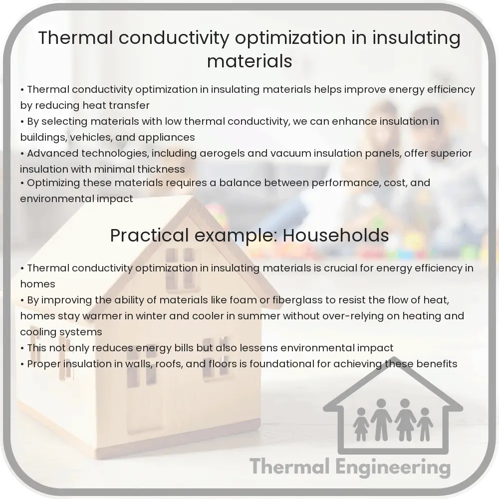 Thermal conductivity optimization in insulating materials