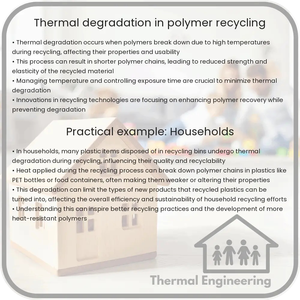 Thermal degradation in polymer recycling