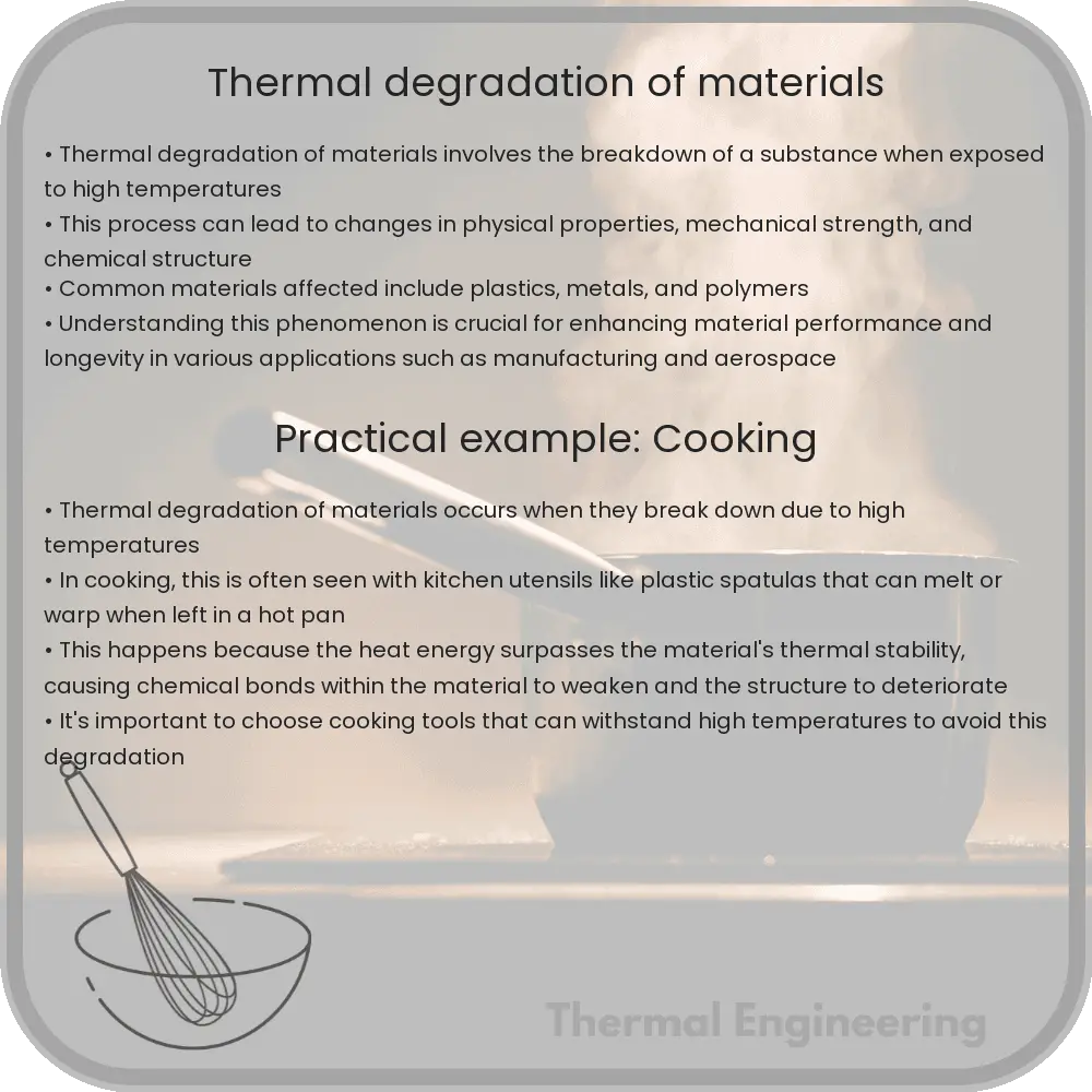 Thermal degradation of materials