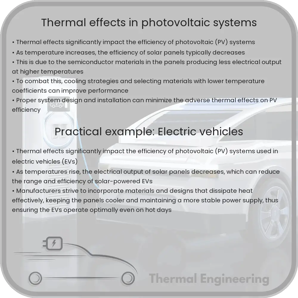 Thermal effects in photovoltaic systems