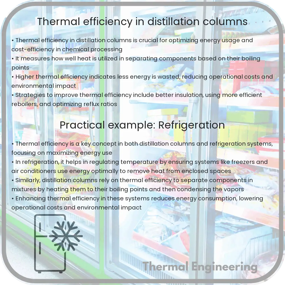 Thermal efficiency in distillation columns