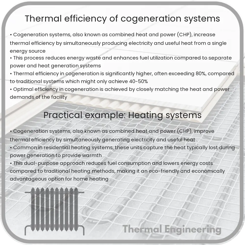 Thermal efficiency of cogeneration systems