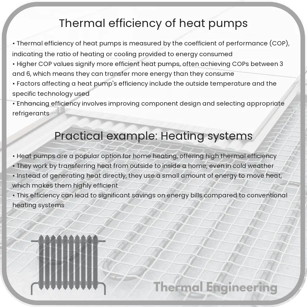 Thermal efficiency of heat pumps
