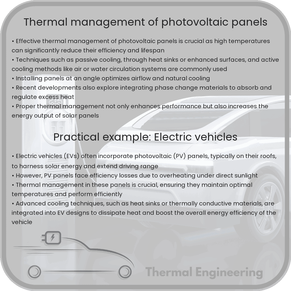 Thermal management of photovoltaic panels