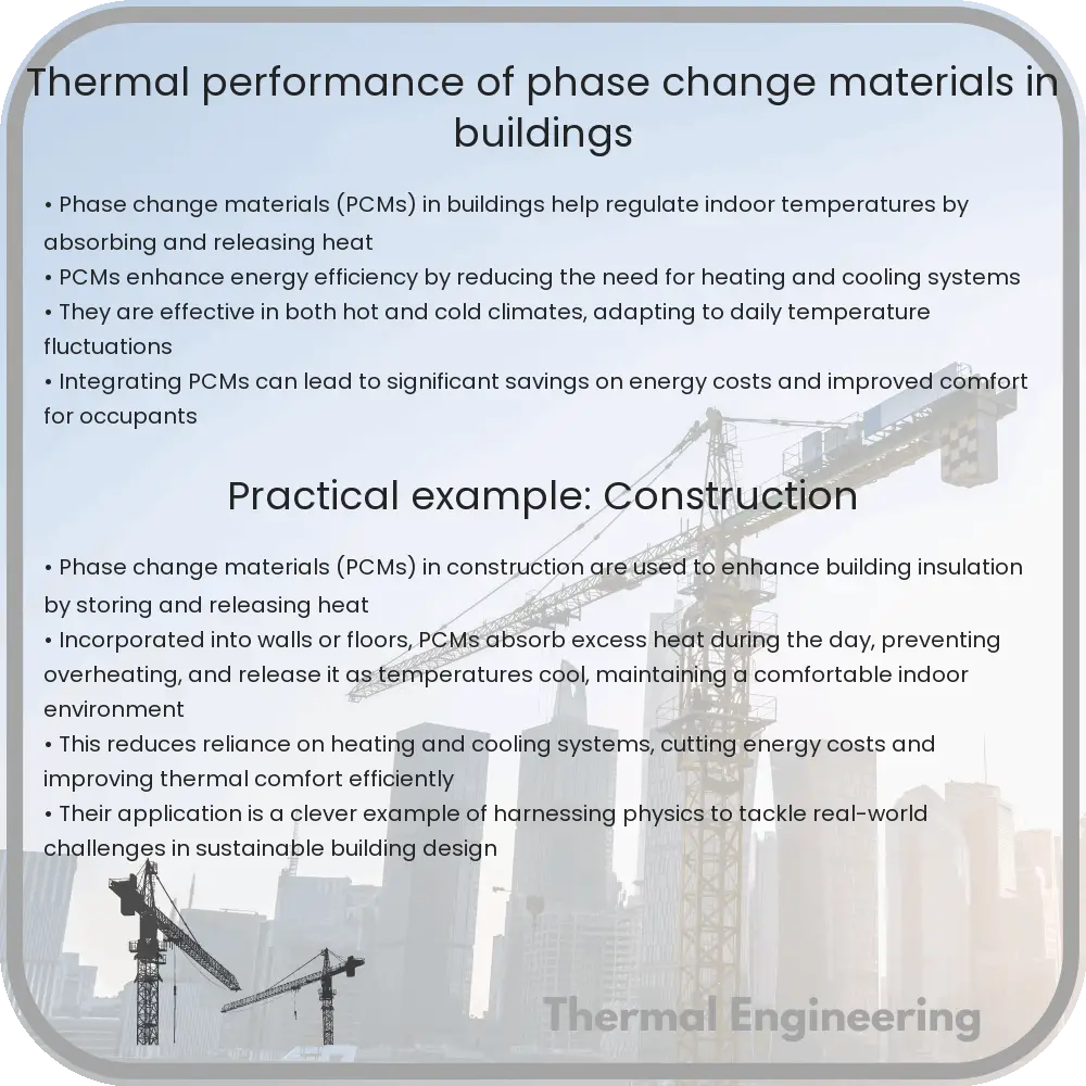 Thermal performance of phase change materials in buildings