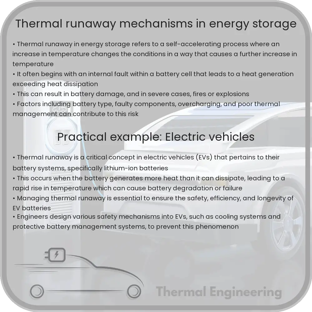 Thermal runaway mechanisms in energy storage