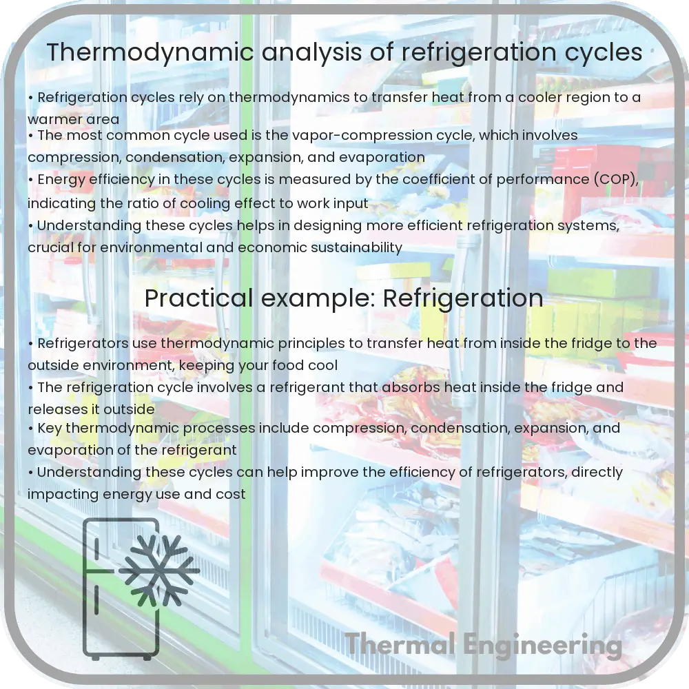Thermodynamic analysis of refrigeration cycles