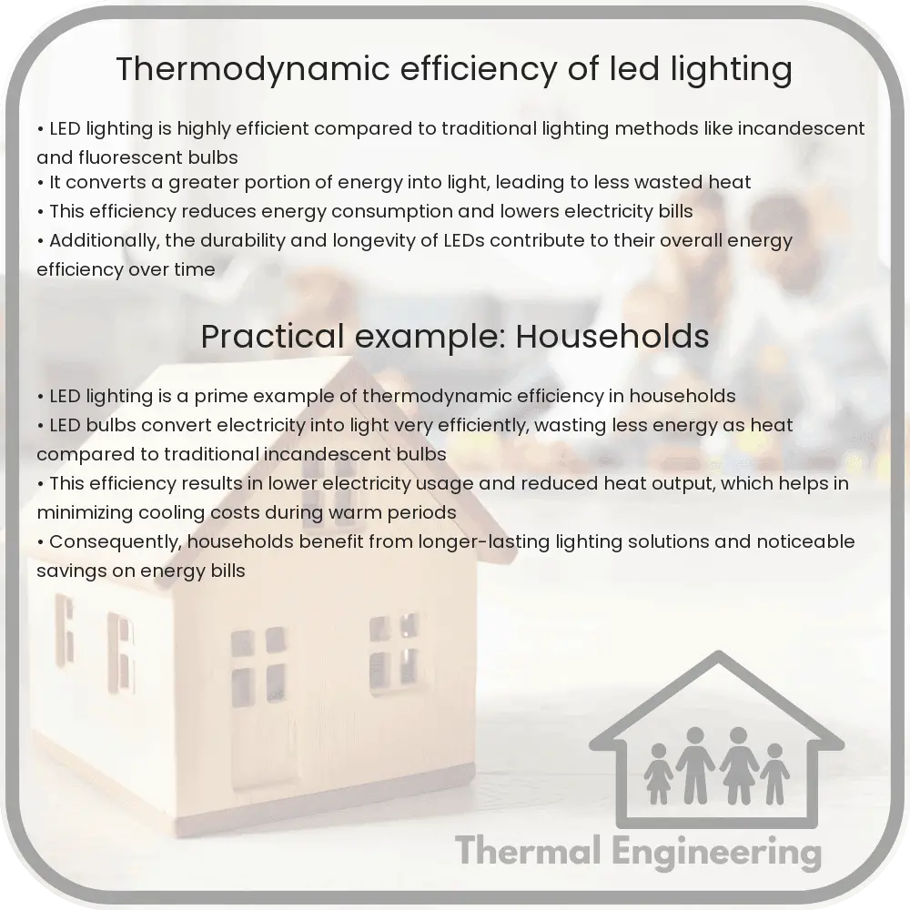 Thermodynamic efficiency of LED lighting