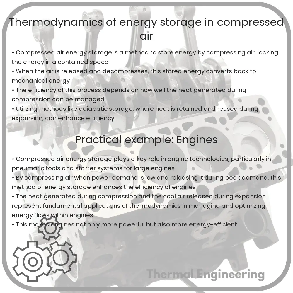 Thermodynamics of energy storage in compressed air