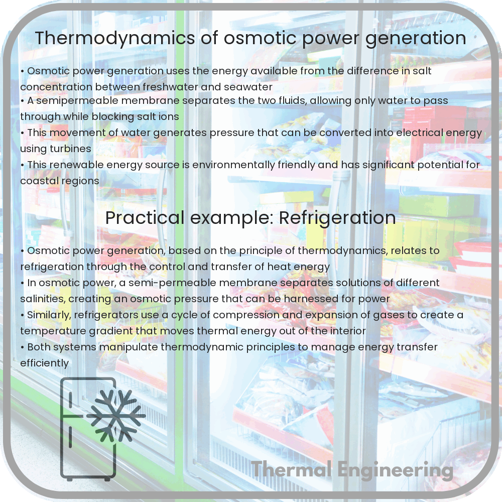 Thermodynamics of osmotic power generation
