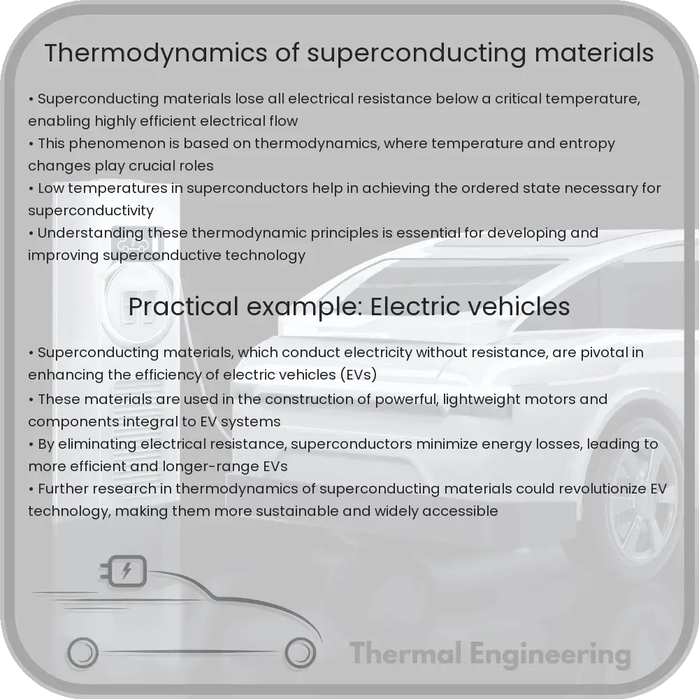 Thermodynamics of superconducting materials