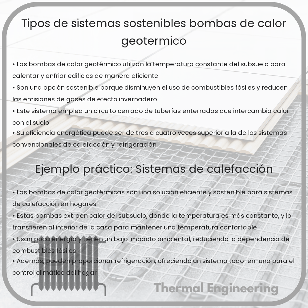Tipos de Sistemas Sostenibles | Bombas de Calor Geotérmico