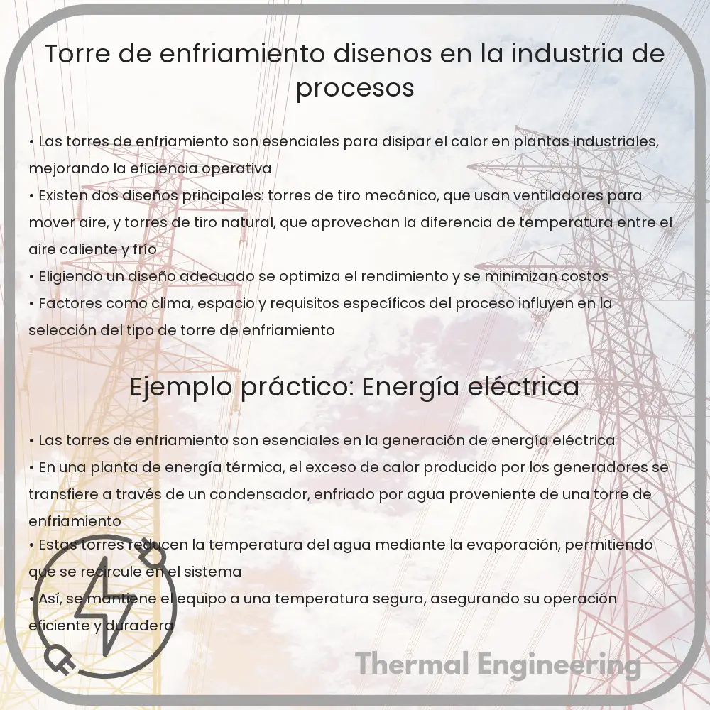 Torre de Enfriamiento: Diseños en la Industria de Procesos