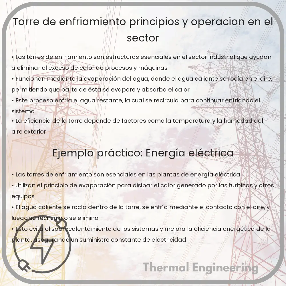 Torre de Enfriamiento | Principios y Operación en el Sector