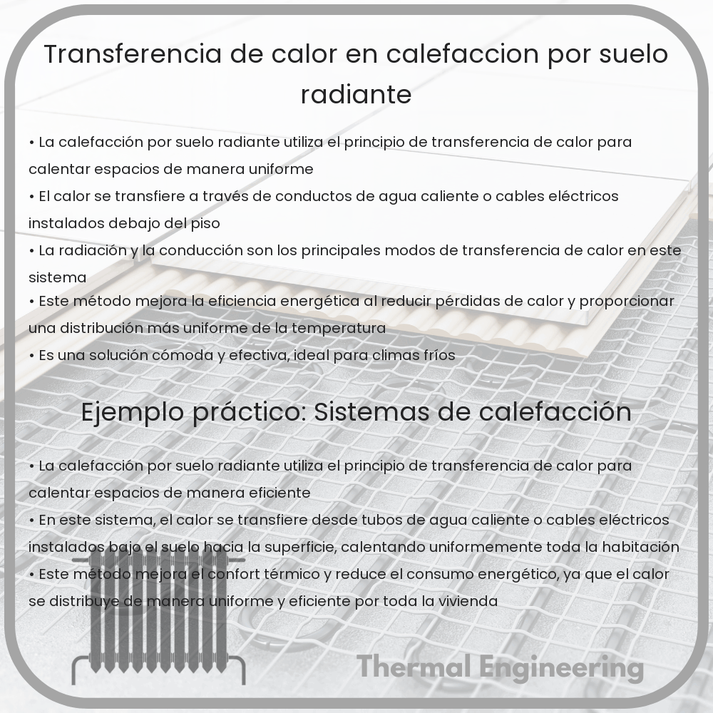 Transferencia de calor en calefacción por suelo radiante