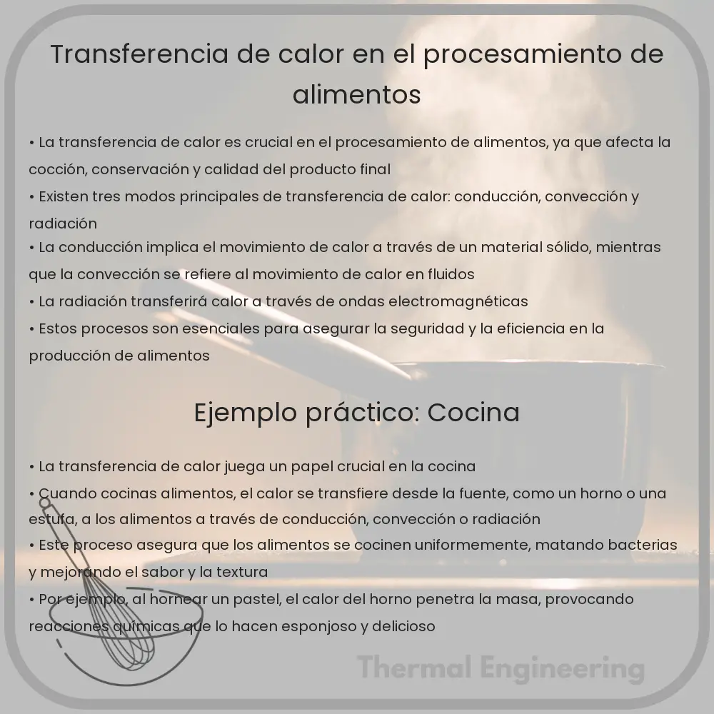 Transferencia de Calor en el Procesamiento de Alimentos