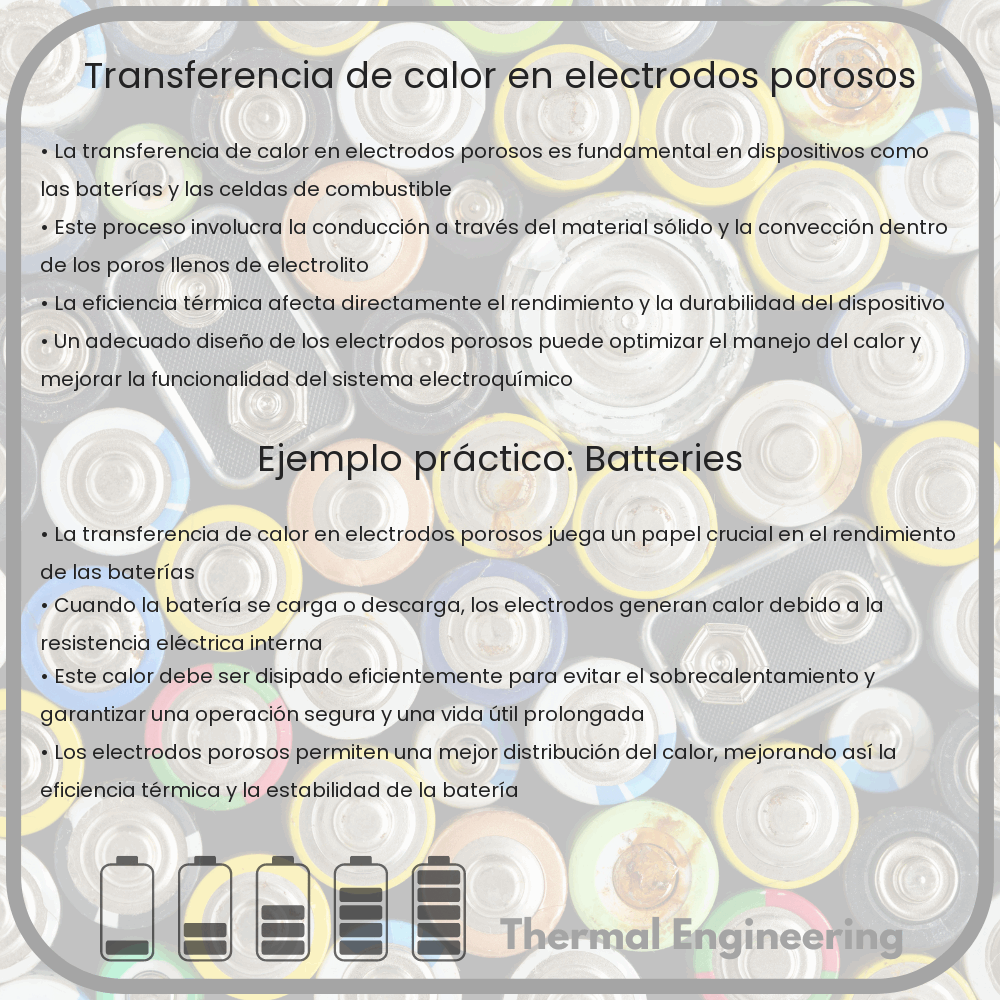 Transferencia de calor en electrodos porosos