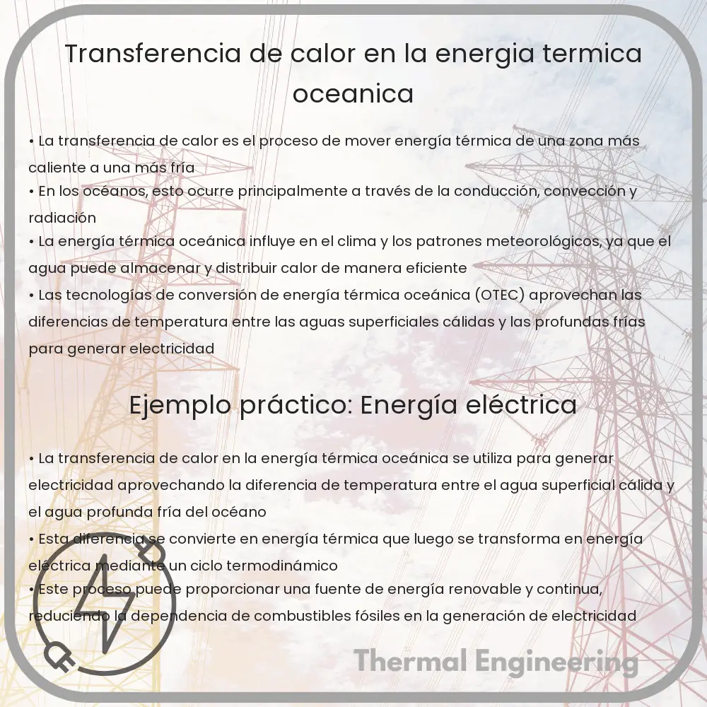 Transferencia de calor en la energía térmica oceánica