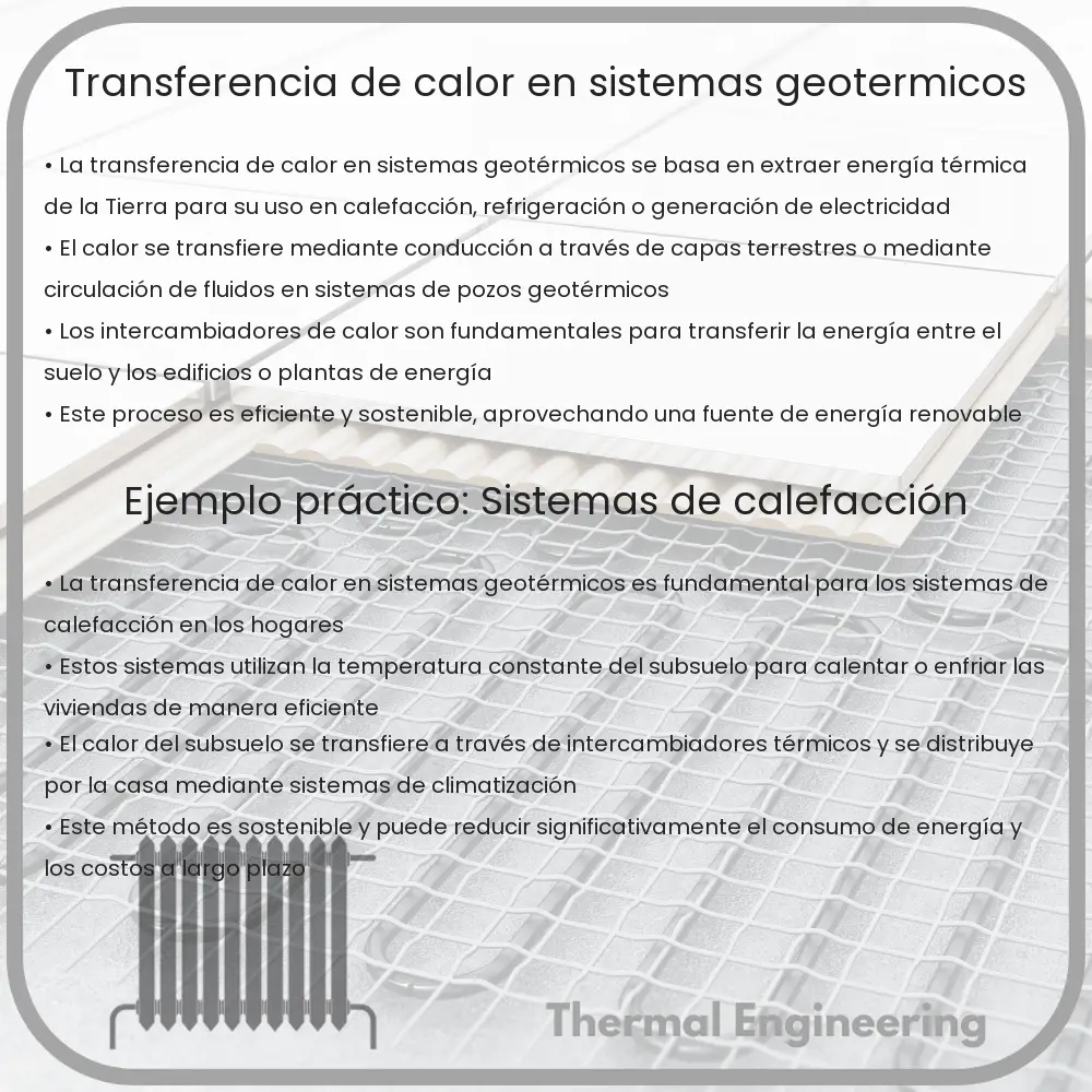 Transferencia de calor en sistemas geotérmicos