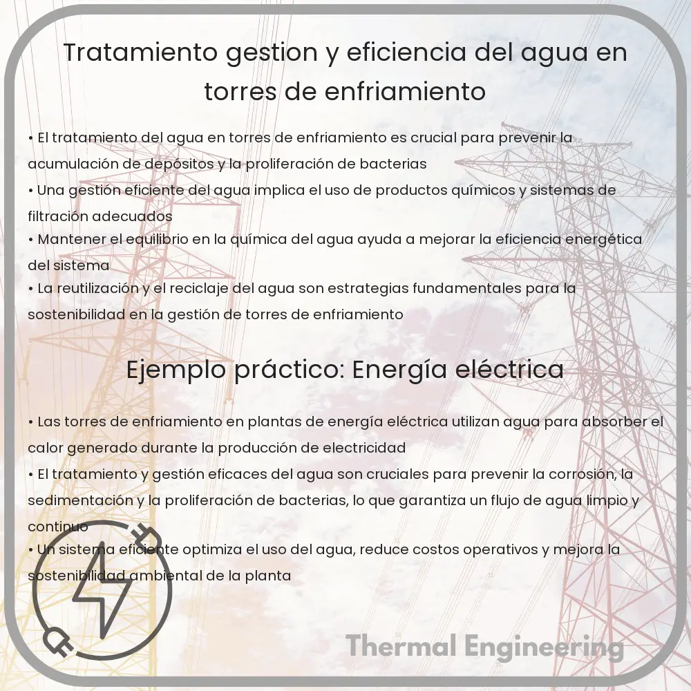 Tratamiento, Gestión y Eficiencia del Agua en Torres de Enfriamiento
