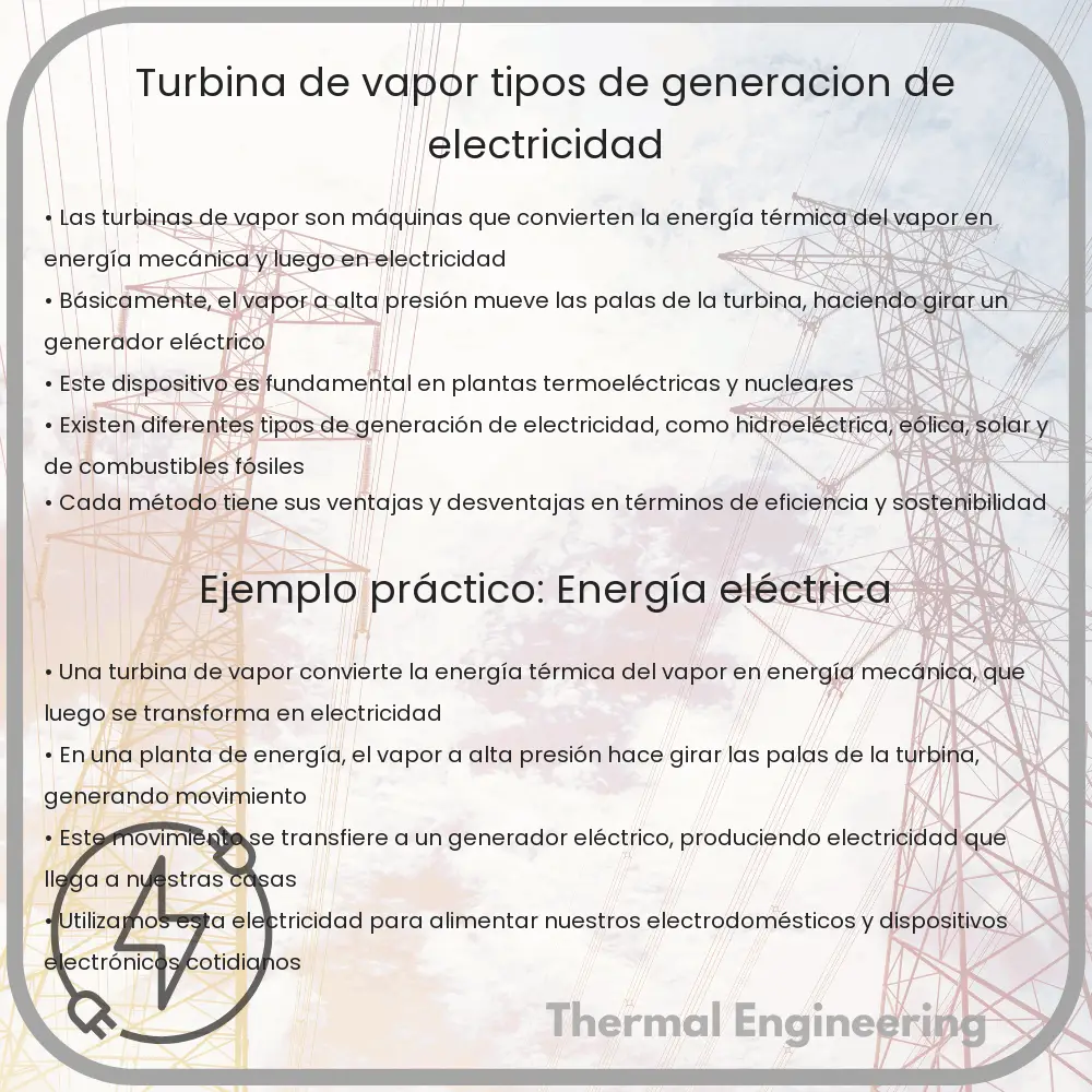 Turbina de Vapor | Tipos de Generación de Electricidad
