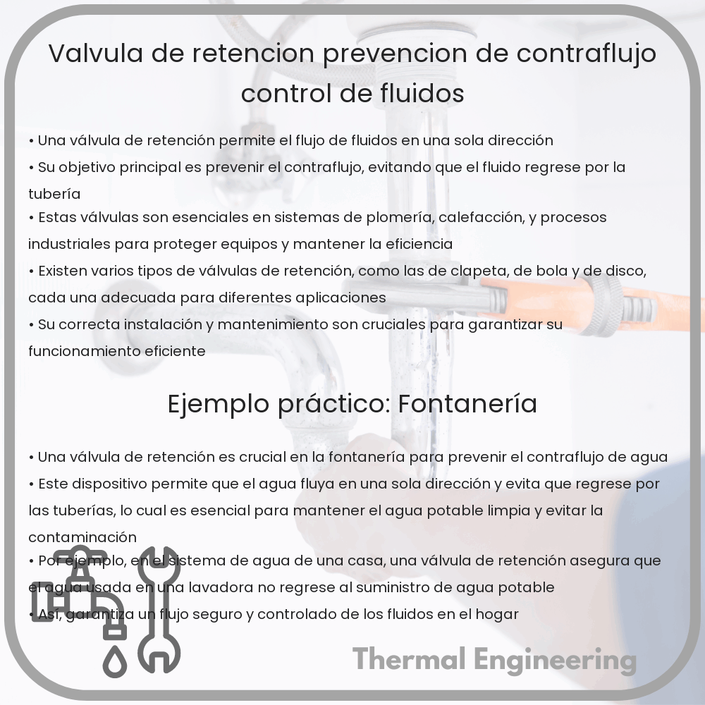 Válvula de Retención | Prevención de Contraflujo, Control de Fluidos