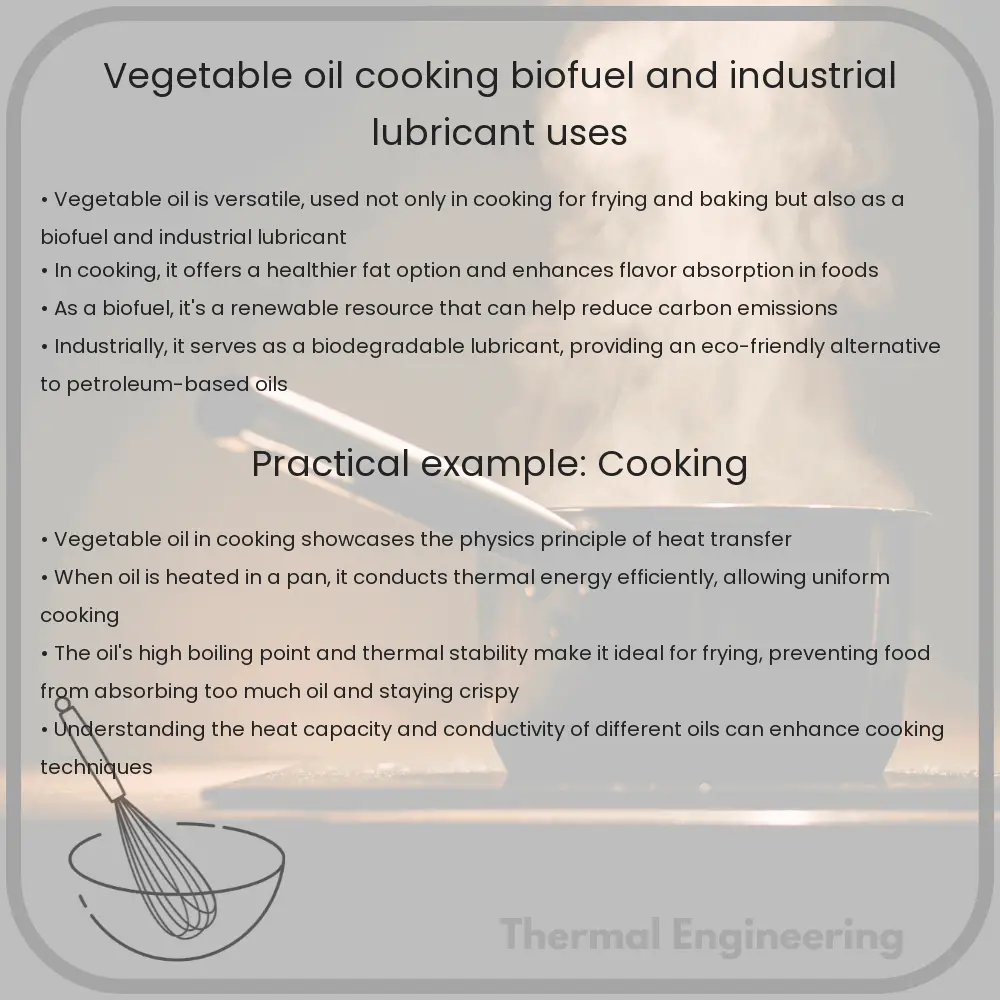 Vegetable Oil | Cooking, Biofuel, and Industrial Lubricant Uses