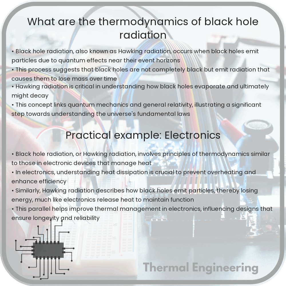 What are the thermodynamics of black hole radiation