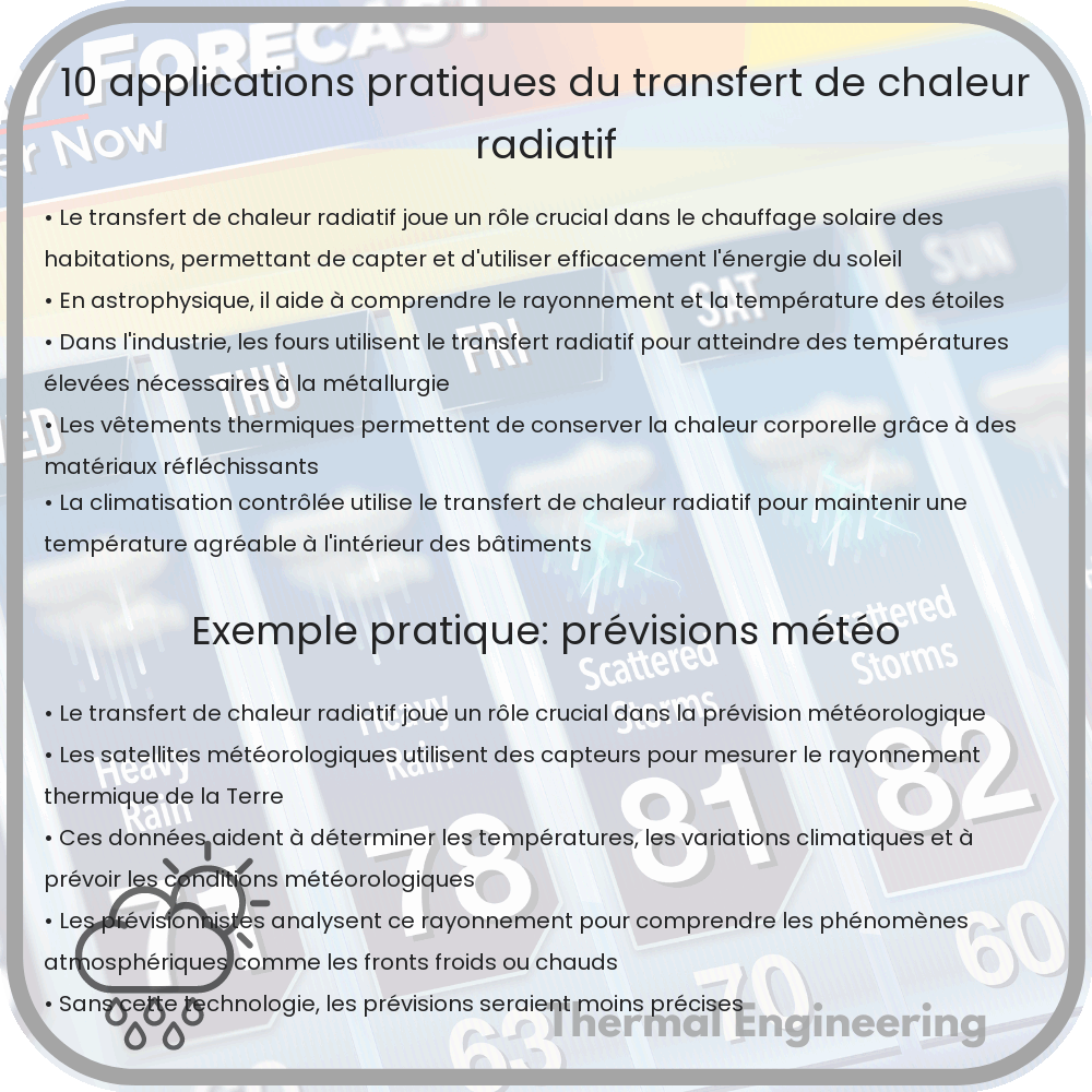 10 Applications Pratiques du Transfert de Chaleur Radiatif