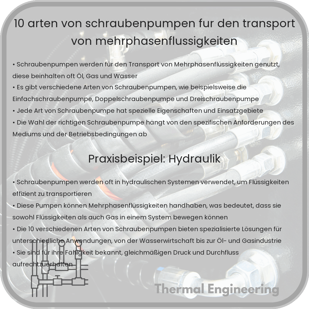 10 Arten von Schraubenpumpen für den Transport von Mehrphasenflüssigkeiten