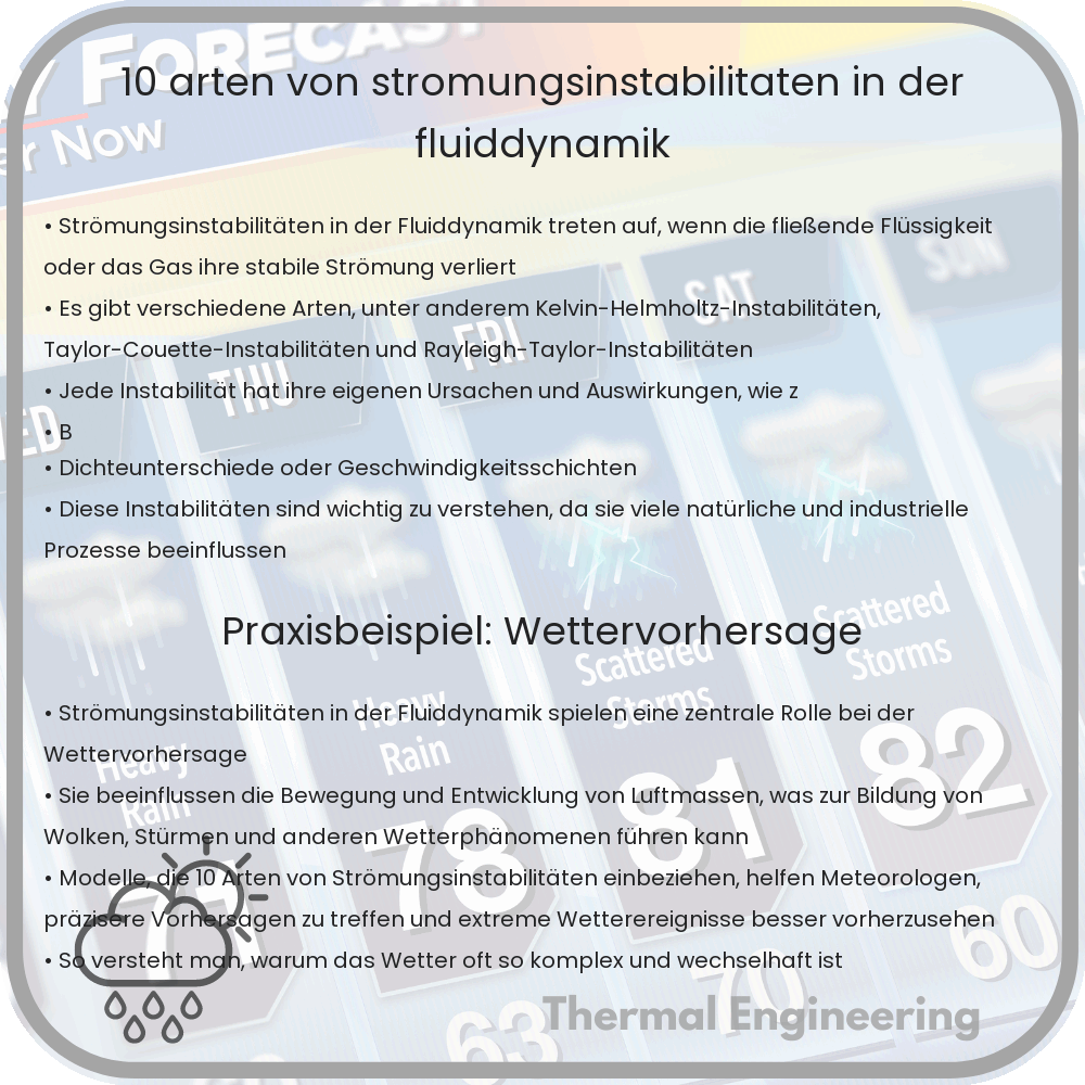10 Arten von Strömungsinstabilitäten in der Fluiddynamik