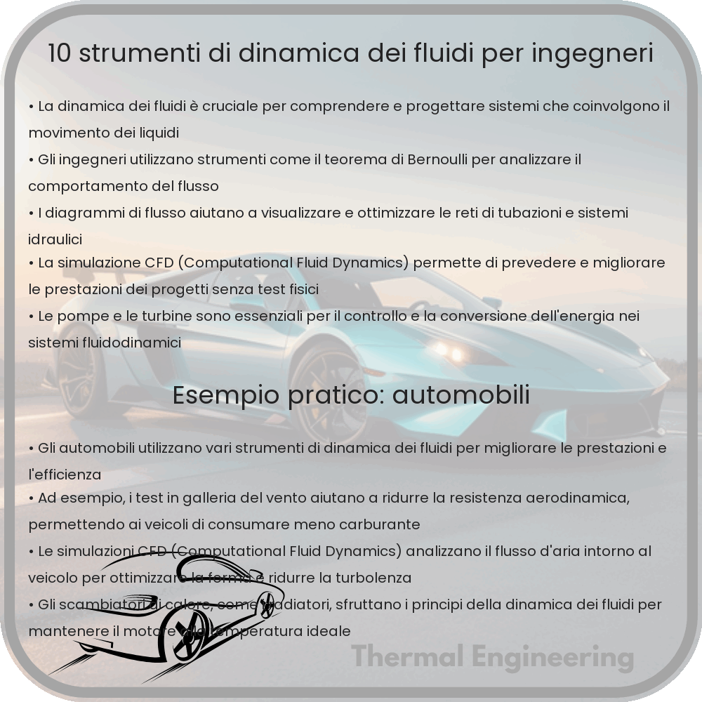 10 Strumenti di Dinamica dei Fluidi per Ingegneri