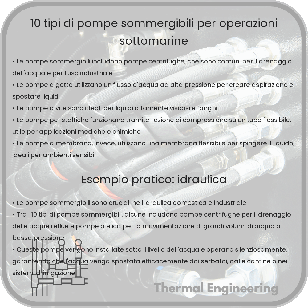 10 Tipi di Pompe Sommergibili per Operazioni Sottomarine