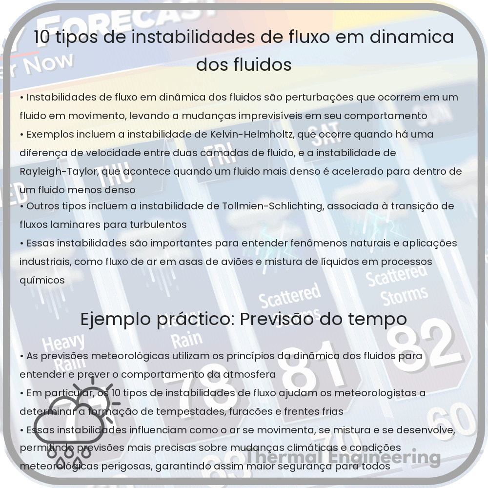 10 Tipos de Instabilidades de Fluxo em Dinâmica dos Fluidos