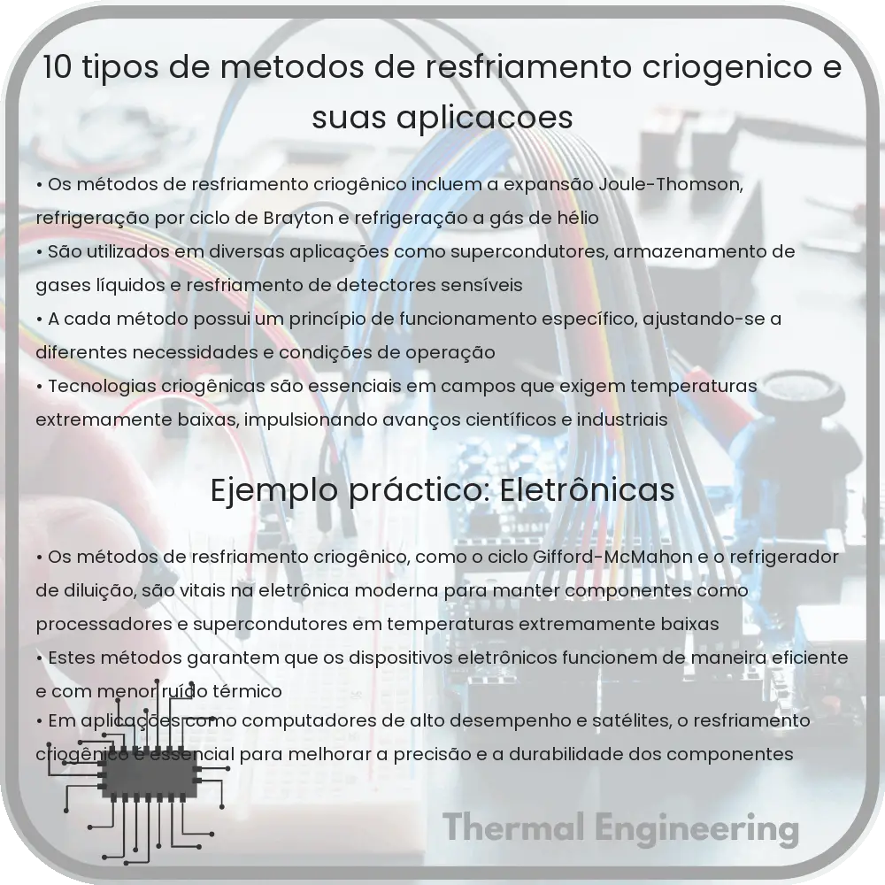 10 Tipos de Métodos de Resfriamento Criogênico e Suas Aplicações