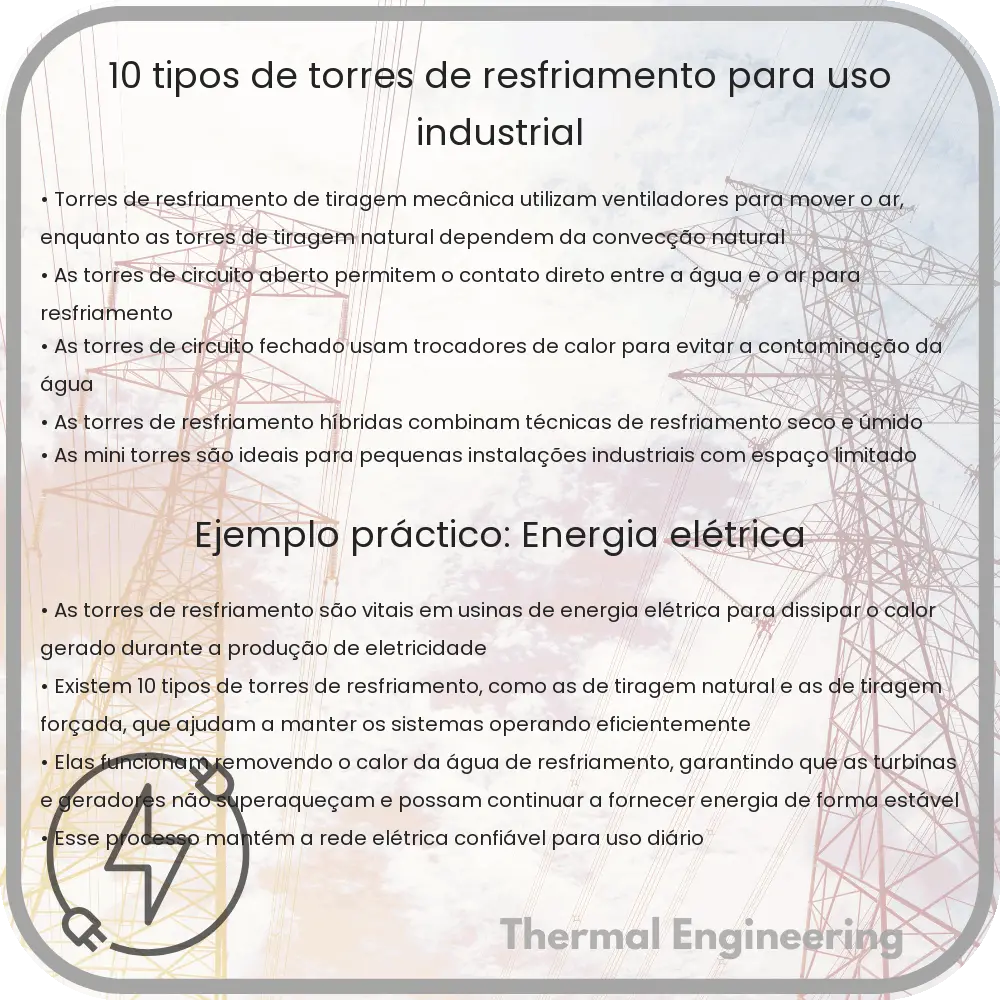 10 Tipos de Torres de Resfriamento para Uso Industrial