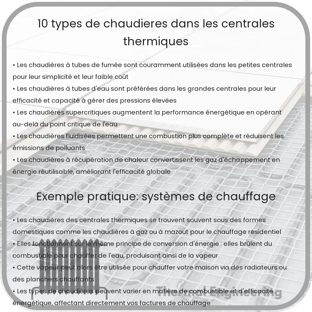 10 Types de Chaudières dans les Centrales Thermiques