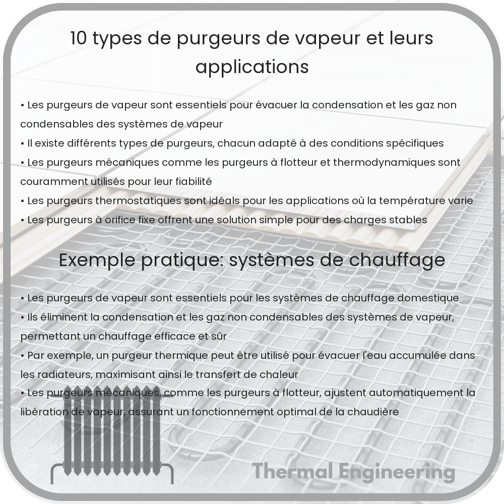 10 Types de Purgeurs de Vapeur et Leurs Applications