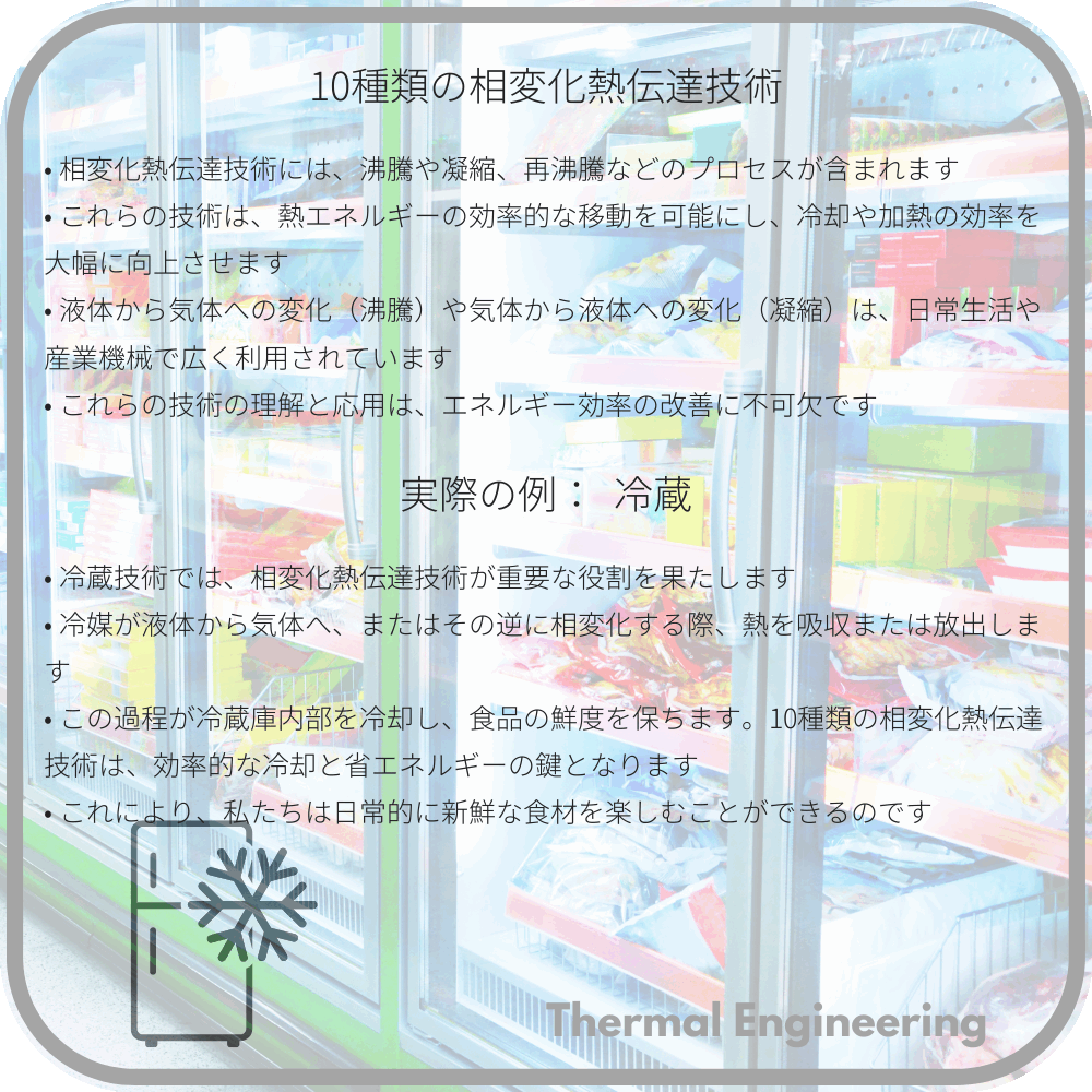 10種類の相変化熱伝達技術