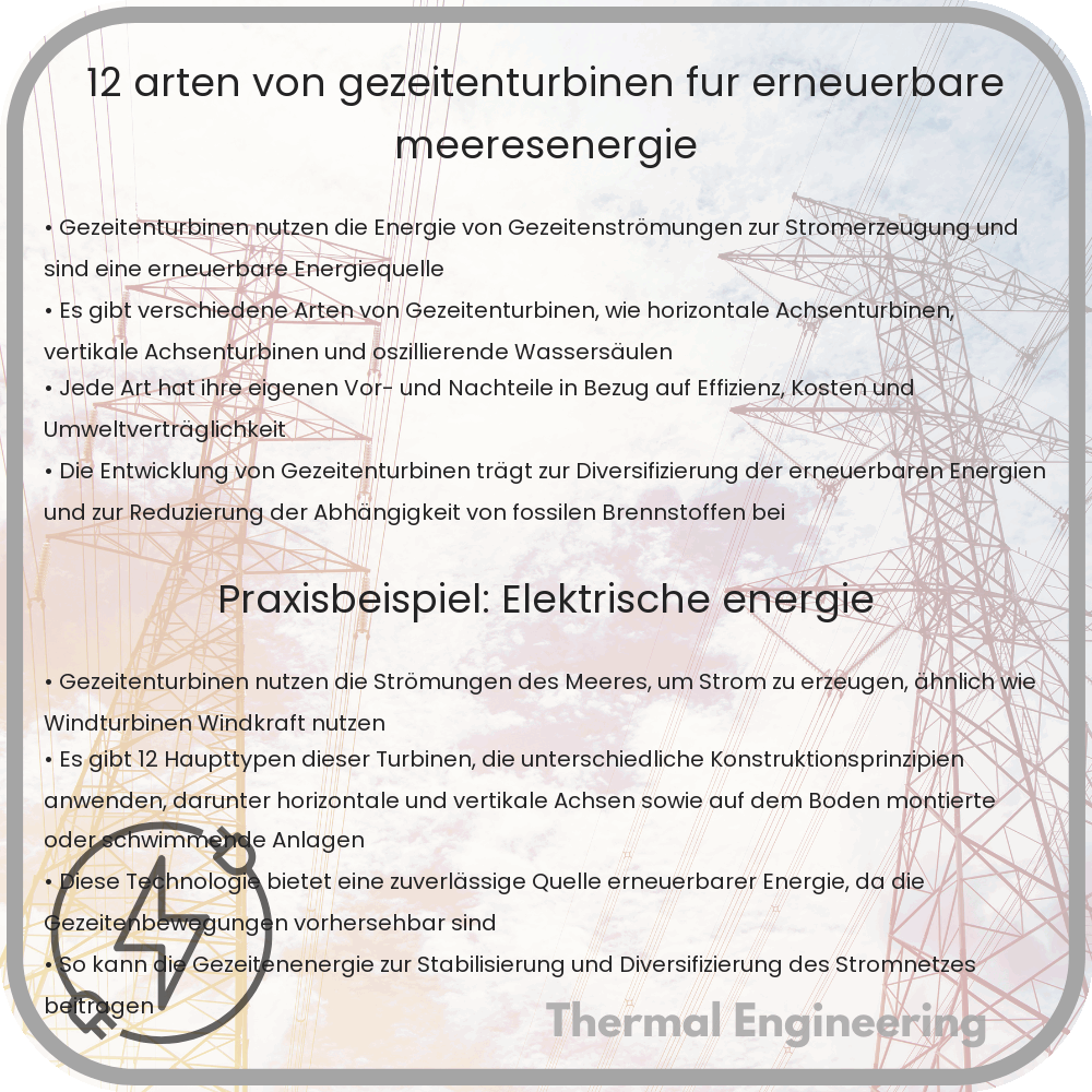 12 Arten von Gezeitenturbinen für erneuerbare Meeresenergie