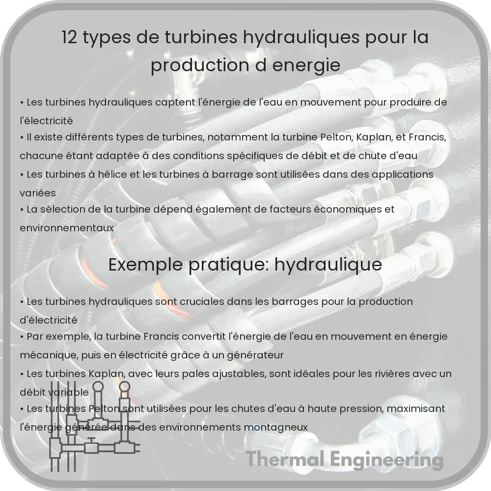 12 Types de Turbines Hydrauliques pour la Production d'Énergie
