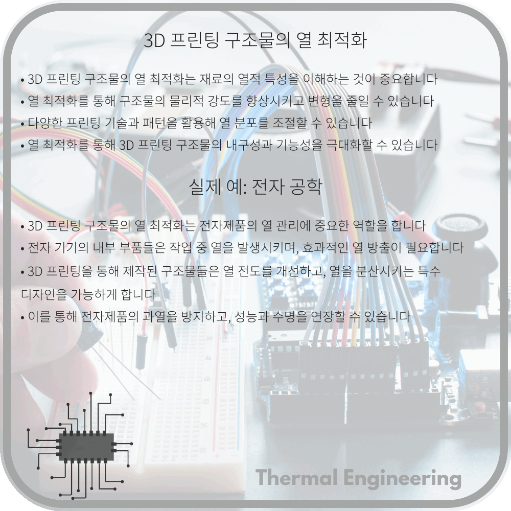 3D 프린팅 구조물의 열 최적화
