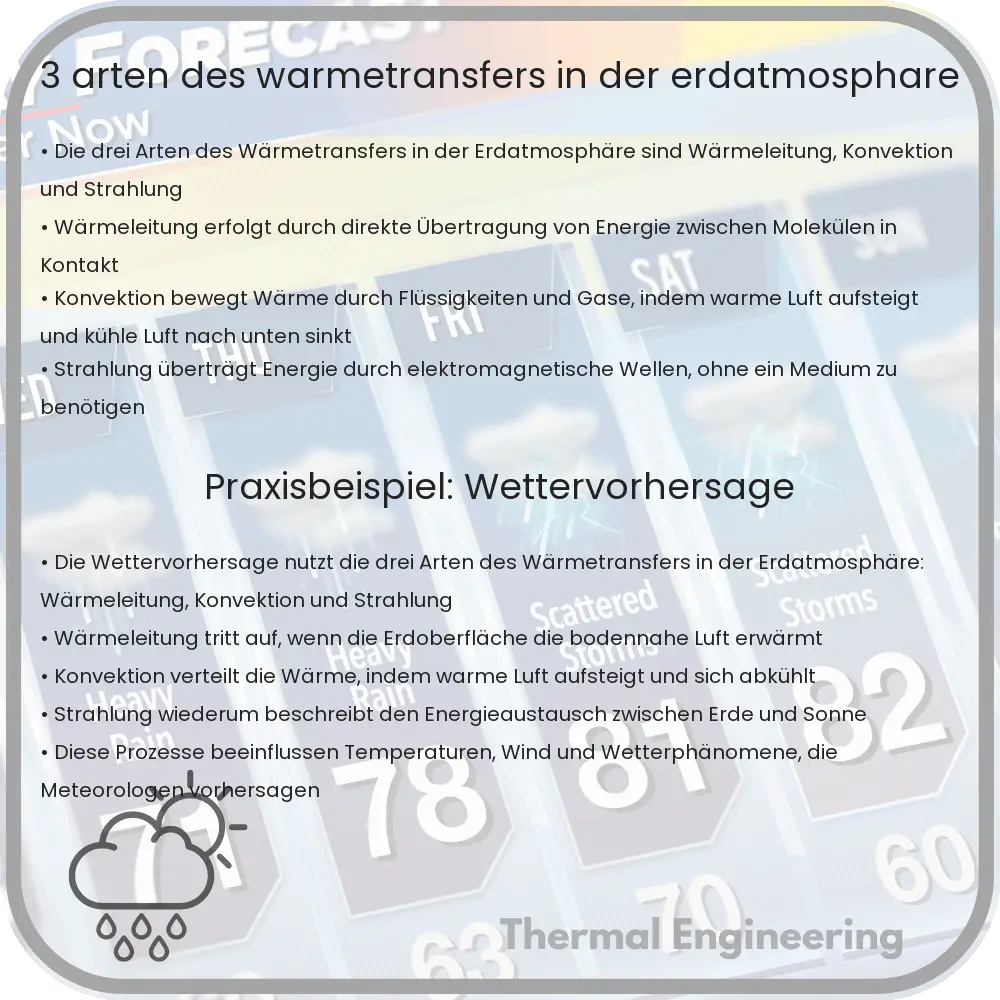 3 Arten des Wärmetransfers in der Erdatmosphäre
