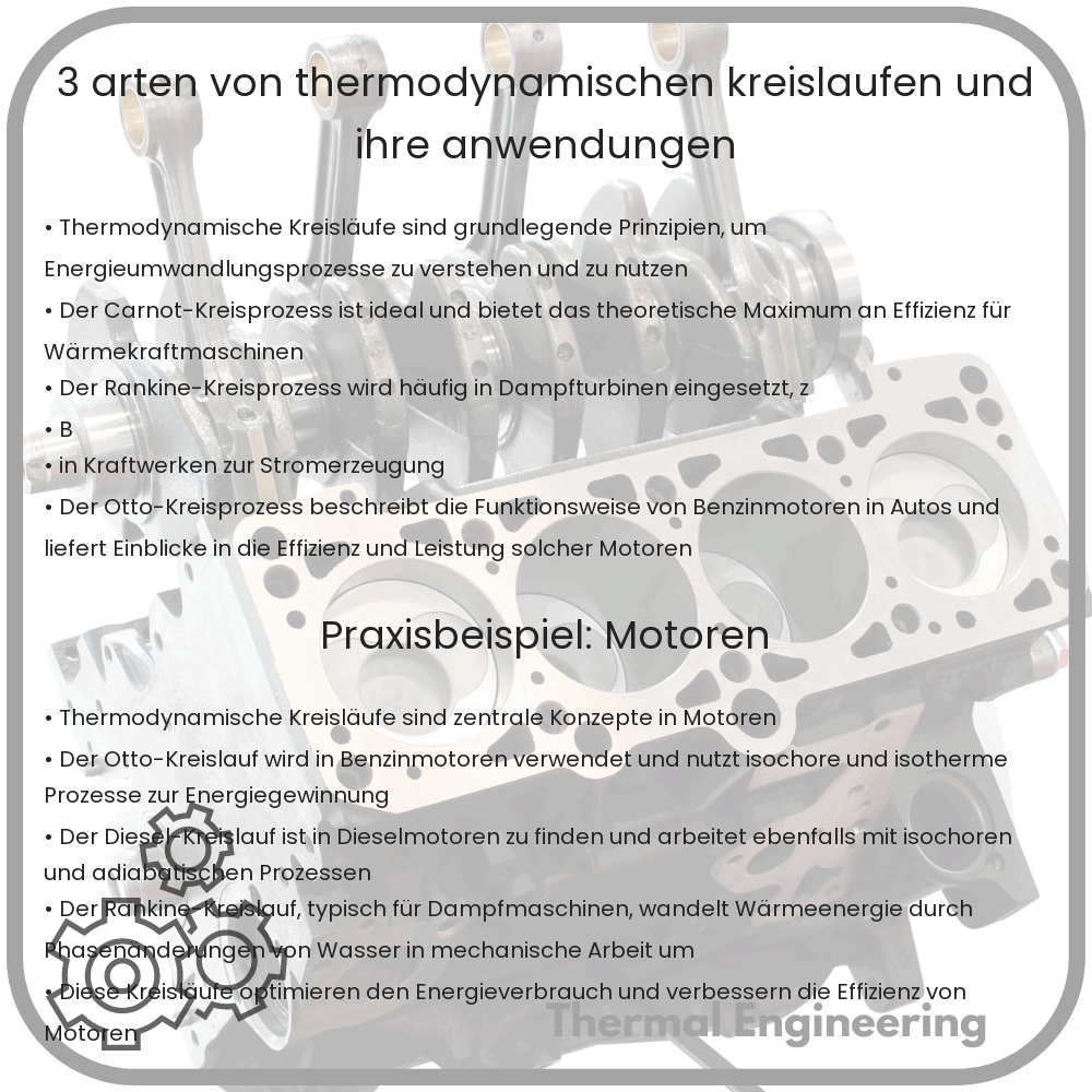 3 Arten von thermodynamischen Kreisläufen und ihre Anwendungen