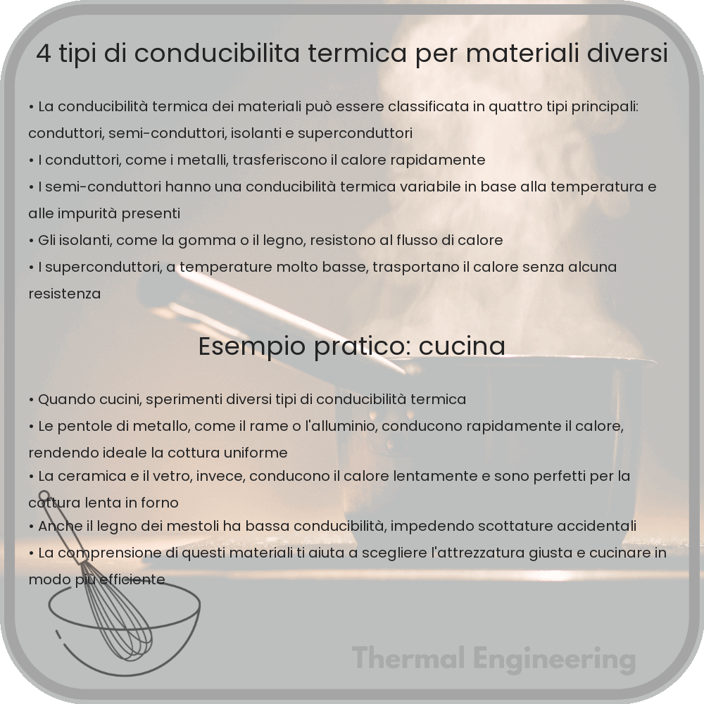 4 Tipi di Conducibilità Termica per Materiali Diversi