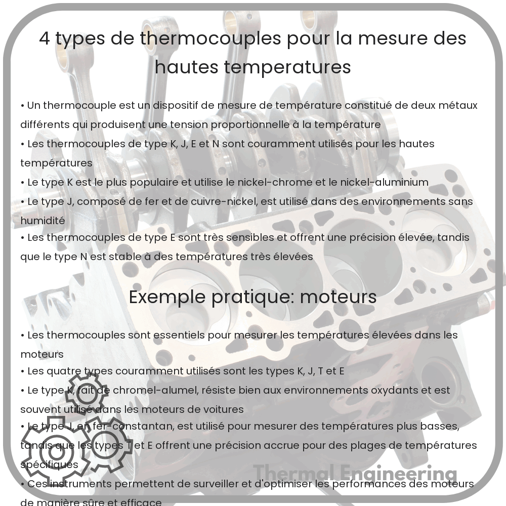 4 Types de Thermocouples pour la Mesure des Hautes Températures
