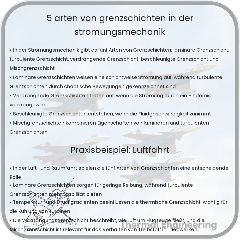 5 Arten von Grenzschichten in der Strömungsmechanik